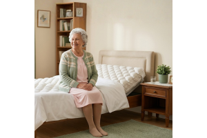 donna anziano su materasso ideale per prevenire le piaghe da decubito