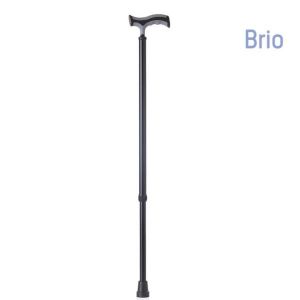 Bastone in alluminio anodizzato colorato, puntale in gomma standard – Brio nero midnight