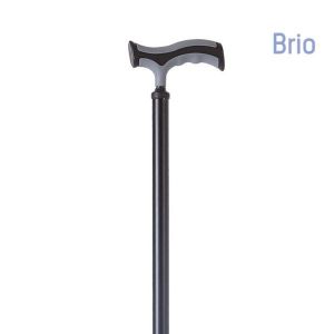 Bastone in alluminio anodizzato colorato, puntale con base larga – Brio - nero
