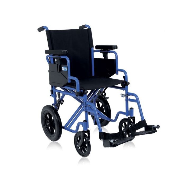 Sedia a rotelle carrozzina pieghevole ad autospinta pedane regolabili in  altezza ribaltabili ed estraibili per anziani e disabil Larghezza Seduta 41  cm