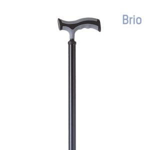 Bastone in alluminio anodizzato colorato, puntale con base larga – Brio - nero